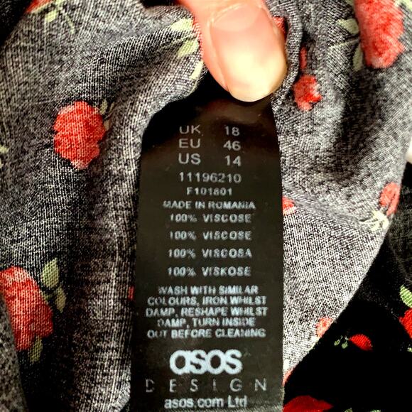 ASOS Floral Rose Pattern Mini Skirt Size 14 - Picture 4 of 7